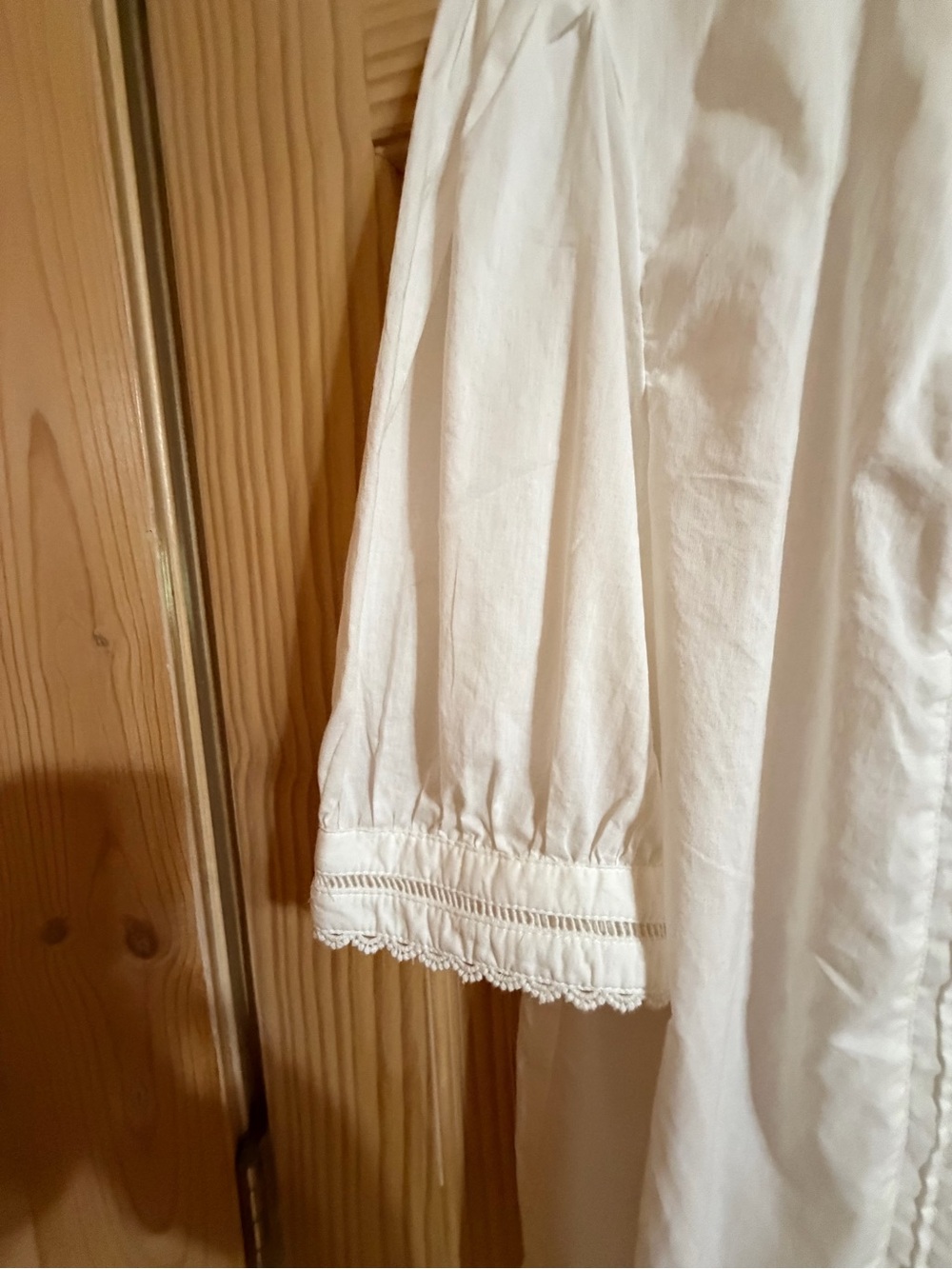 Cream Pintuck Lace-Trim Button Front Blouse
Soft, Feminine - Picture 2 of 10